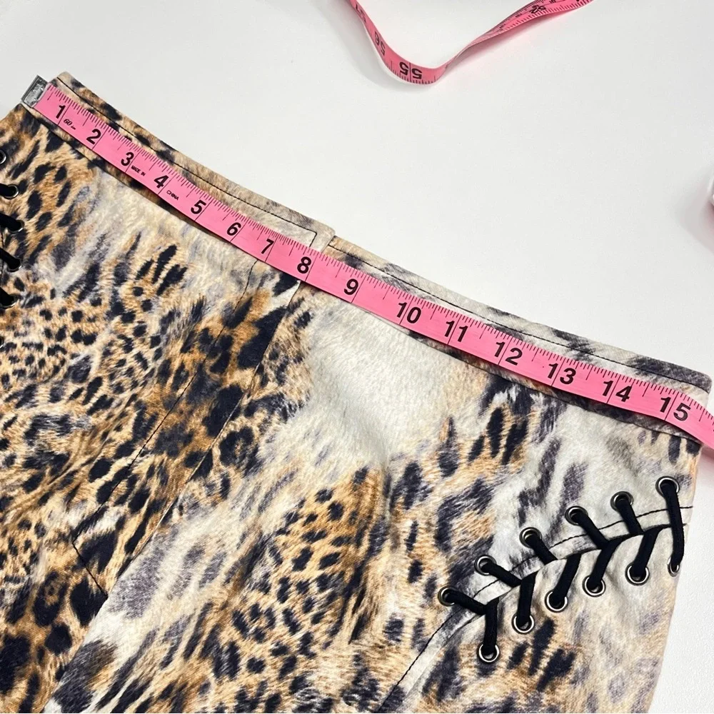 Vintage 90s Y2K BETU Sport animal print skirt size 10 cotton blend skirt unlined